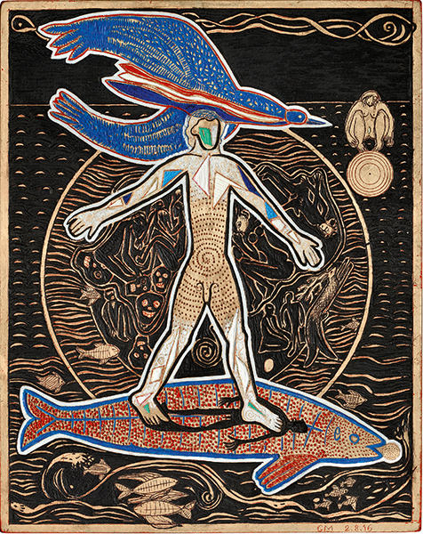 Plerinage 1, le marcheur dans le mandala I, 2016