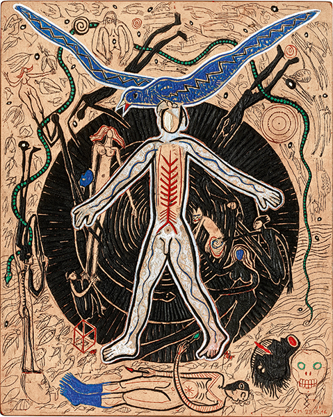 Plerinage 1, le marcheur dans le mandala I, 2016