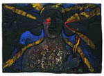Fond bleu au serpent